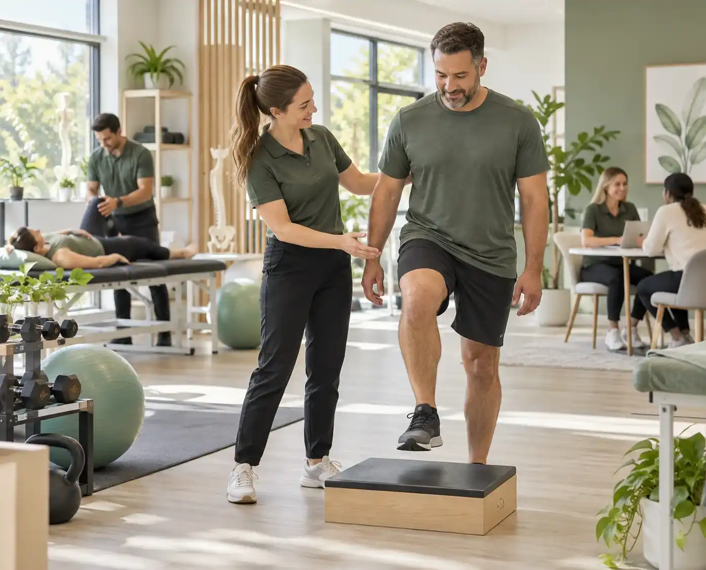Patient receiving guided injury recovery support at Injurease Recovery Clinic in Prestons, including physiotherapy, rehabilitation and coordinated care.