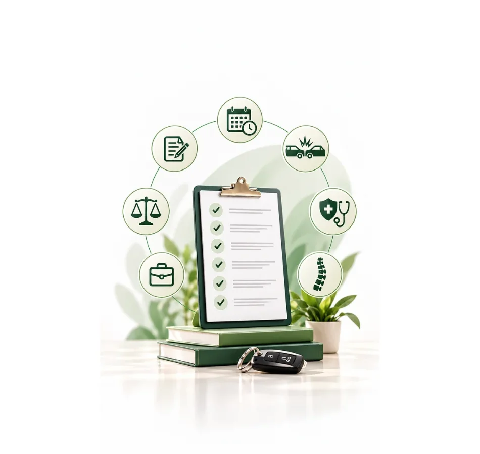 CTP resource topics covering motor vehicle accident recovery, medical assessment, claim timing, treatment referrals and return-to-work planning.