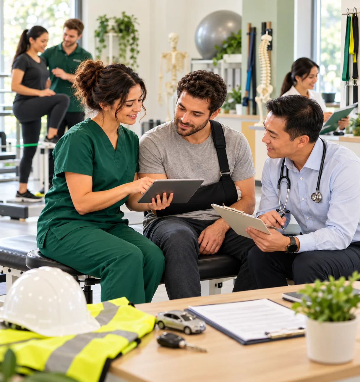 Injurease Lakemba clinician and doctor coordinating WorkCover, CTP, occupational health and injury-management services for a patient.